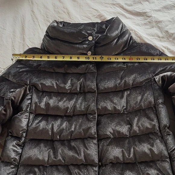 Herno Down/ Feather Fill, Ladies  Shimmering Tan/Silver Puffer Jacket/ Size 40. - Picture 13 of 17